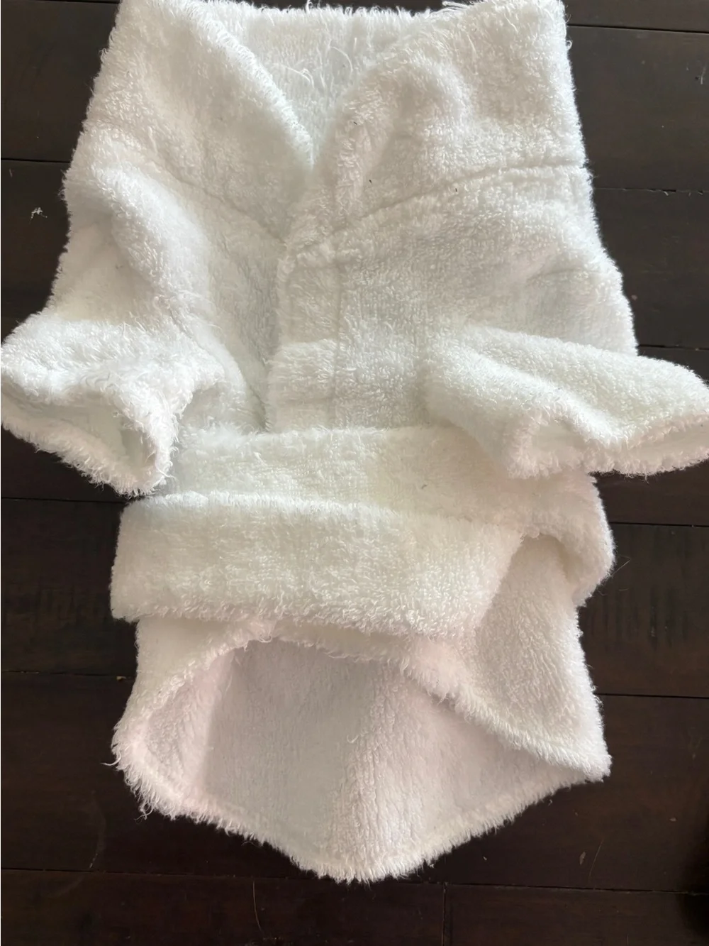 Plush White Crown Pet Robe - Soft Fleece Dog Robe